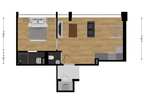 Plattegrond 1 van Burgemeester Verwielstraat 2c 03