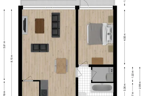Plattegrond 1 van Korte Nieuwstraat 54