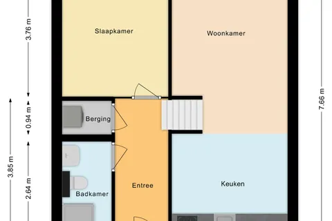 Plattegrond 1 van Mr. van Coothstraat 55-10