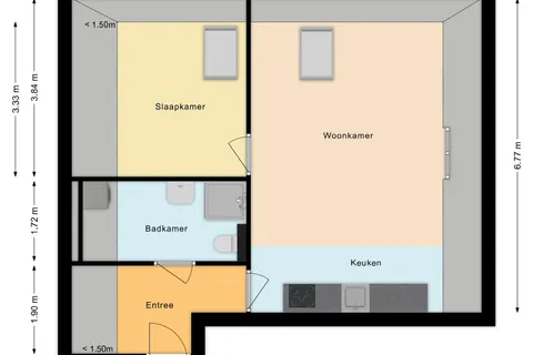 Plattegrond 1 van Mr. van Coothstraat 55-27