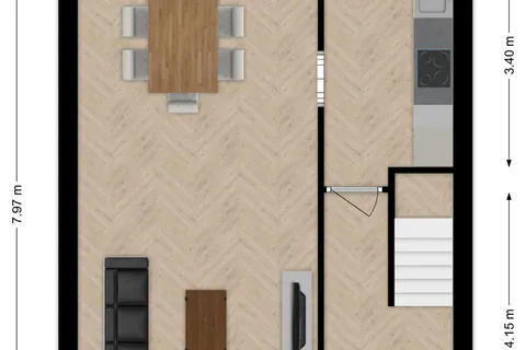 Plattegrond 1 van Dr. Donker Curtiusstraat 6