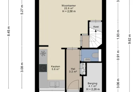 Plattegrond 1 van Baardwijksestraat 3d