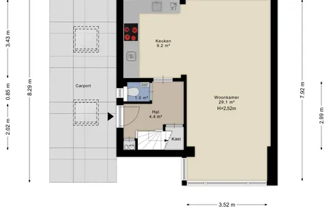 Plattegrond 1 van Leo XIII-straat 29