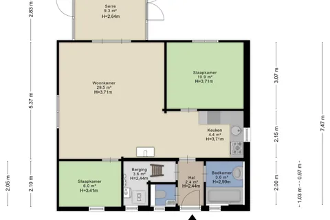 Plattegrond 1 van Vier Heultjes 508