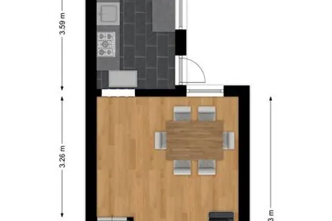 Plattegrond 1 van Korte Hoefstraat 40