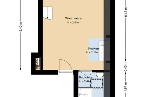 Plattegrond 1 van Nieuwe Haagdijk 69C1