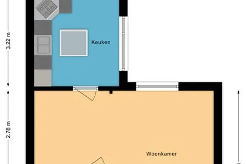 Plattegrond 1 van Prinses Marijkestraat 12