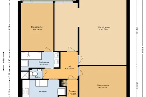 Plattegrond 1 van Hobokenstraat 69