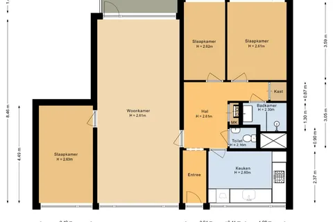 Plattegrond 1 van Kasterleestraat 294
