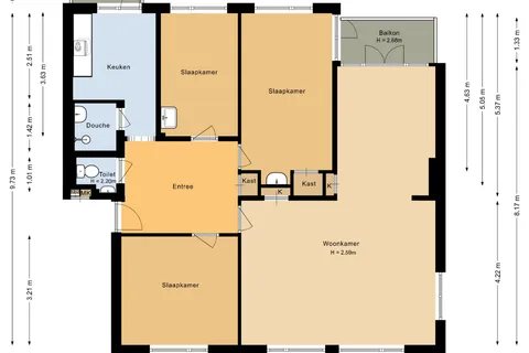Plattegrond 1 van Verbeetenstraat 69C
