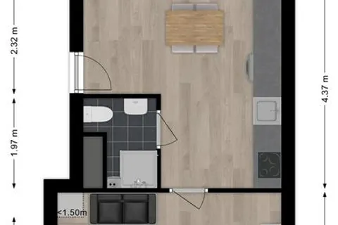 Plattegrond 1 van Noord-Besterdstraat 2-03