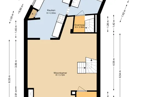 Plattegrond 1 van Prins Hendrikstraat 14