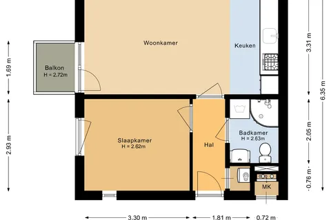Plattegrond 1 van Teteringsedijk 230B1