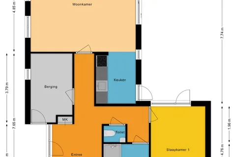 Plattegrond 1 van Simon Vestdijkstraat 57