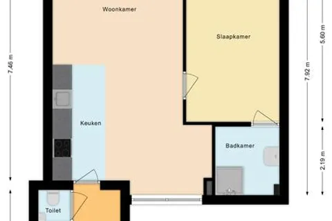 Plattegrond 1 van Mendelssohnlaan 3B