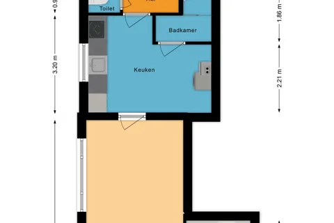 Plattegrond 1 van Hoofdstraat 38
