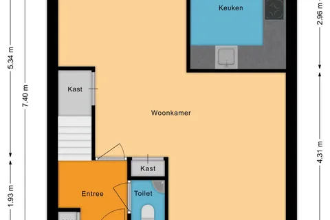 Plattegrond 1 van Wagnerstraat 8