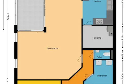 Plattegrond 1 van Hoge Ham 155A