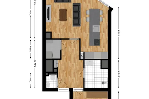 Plattegrond 1 van Broekhovenseweg 59a