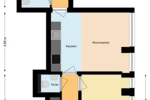 Plattegrond 1 van Mendelssohnlaan 3H