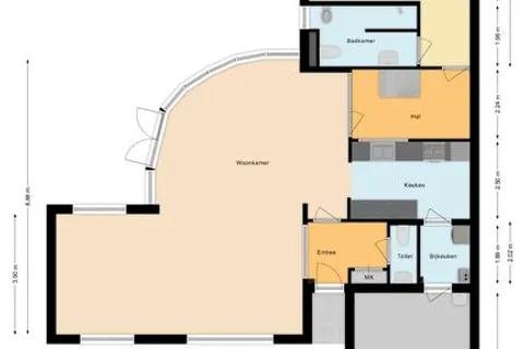 Plattegrond 1 van Markiezinnestraat 4