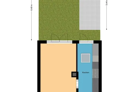 Plattegrond 1 van Amstelstraat 36