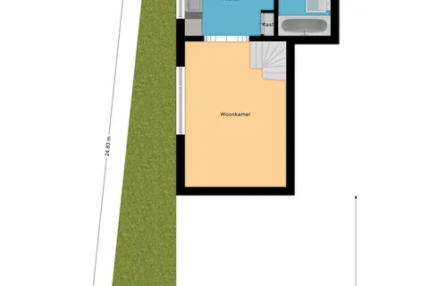 Plattegrond 1 van Dwarsweg 11A