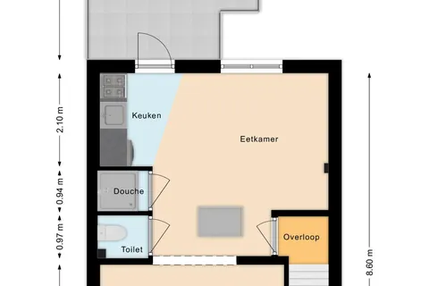 Plattegrond 1 van Schootsestraat 94A