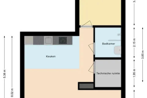 Plattegrond 1 van Nieuwendijk 1F