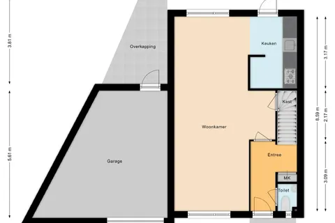 Plattegrond 1 van Mainelaan 76
