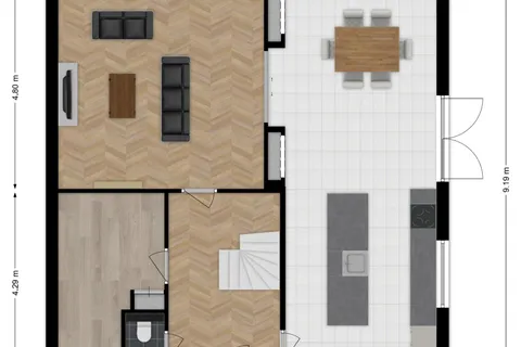 Plattegrond 1 van Scharwoudestraat 92