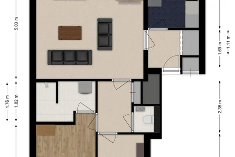 Plattegrond 1 van Hugo Verrieststraat 107