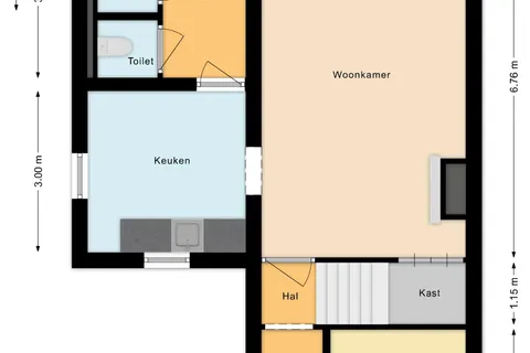 Plattegrond 1 van Waalstraat 124