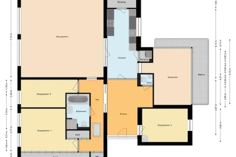 Plattegrond 1 van Stationsstraat 19B