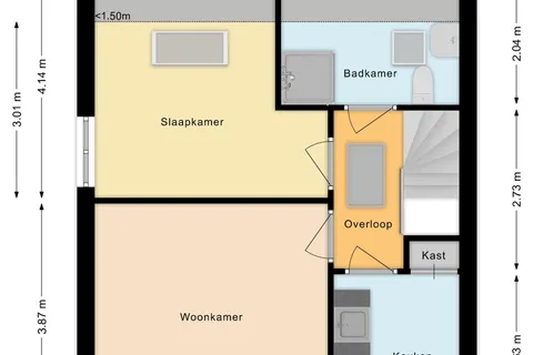 Plattegrond 1 van Sluisstraat 56A