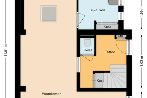 Plattegrond 1 van Kievitstraat 2A