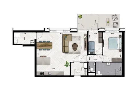 Plattegrond 1 van Type B3A