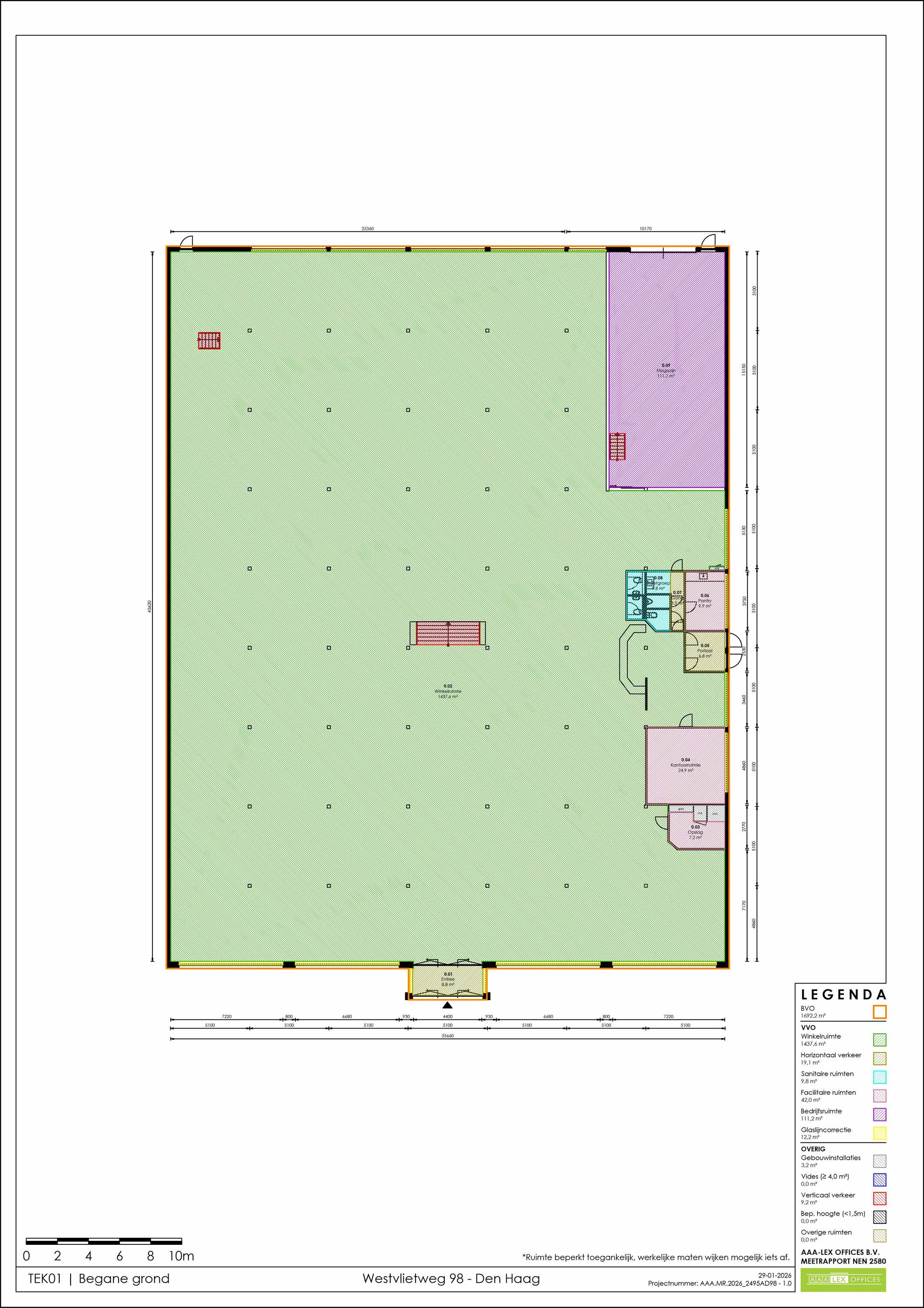 Plattegrond 1 van Westvlietweg 98
