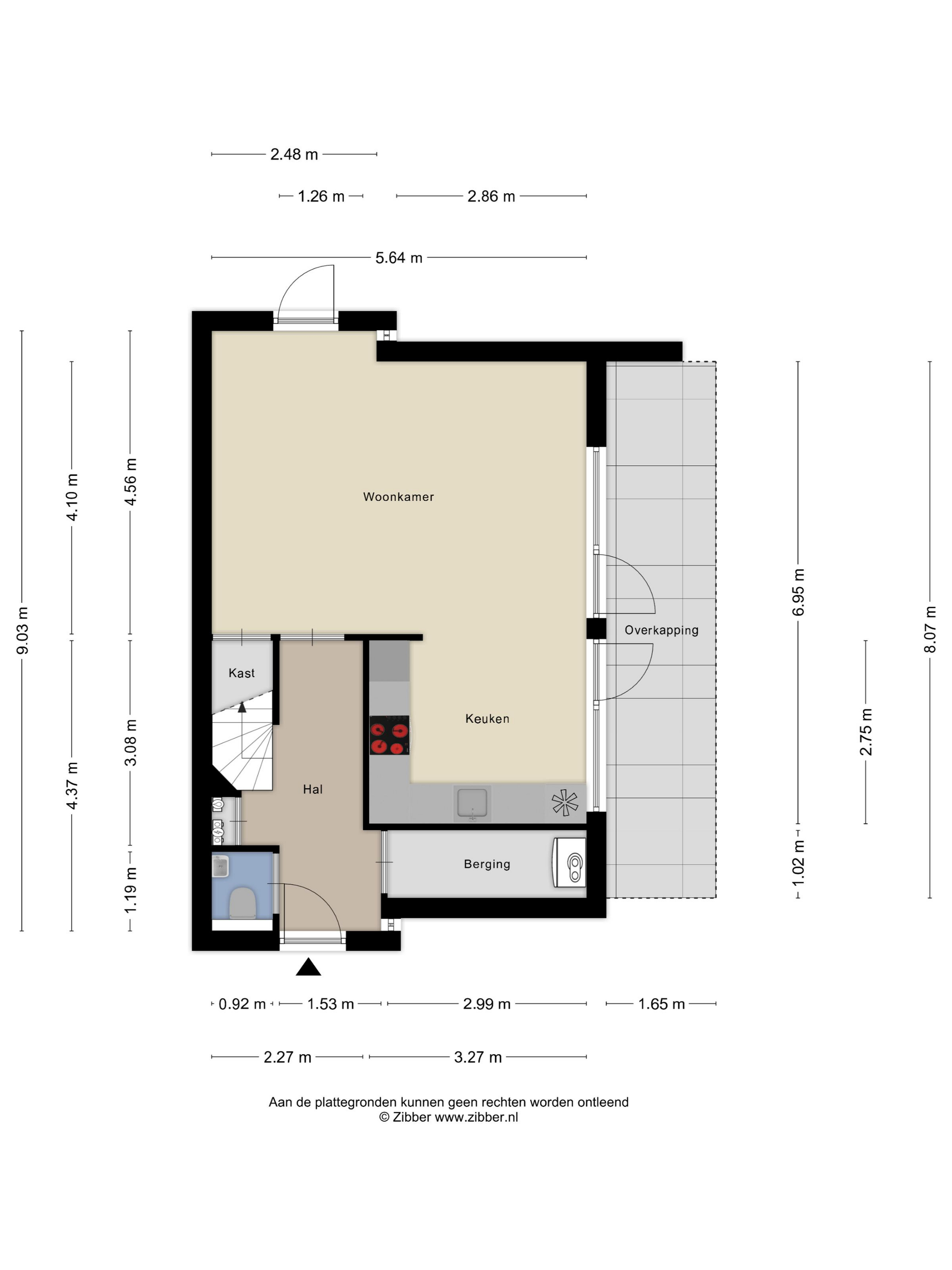 Plattegrond 1 van Citroenvlinderstraat 18
