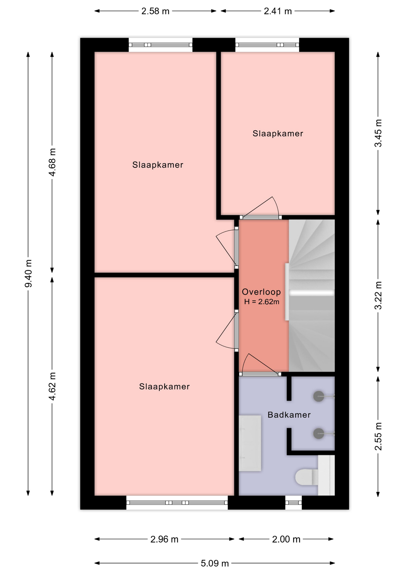 Plattegrond 1 van Om de Lande 45