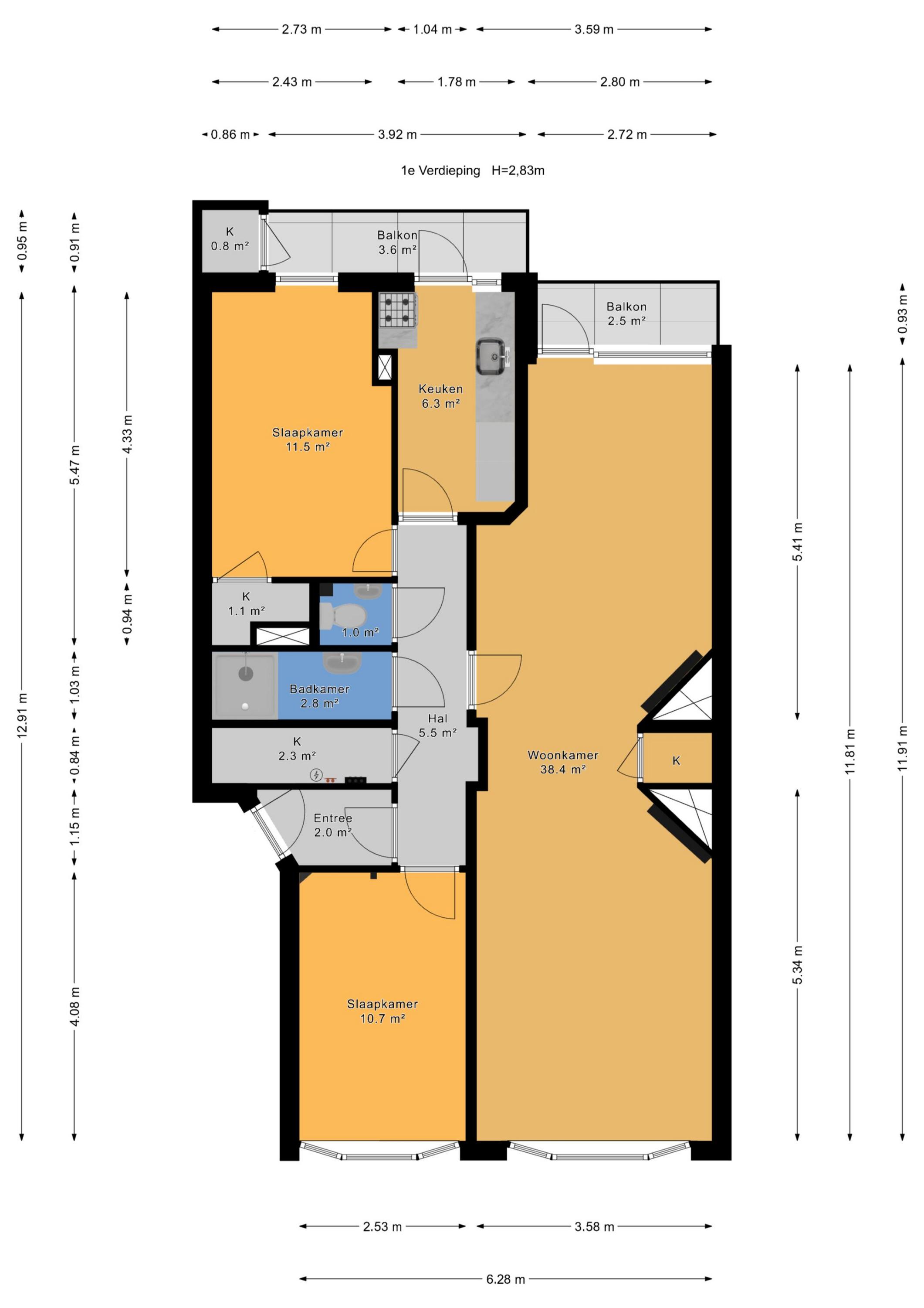 Plattegrond 1 van Loosduinsekade 583