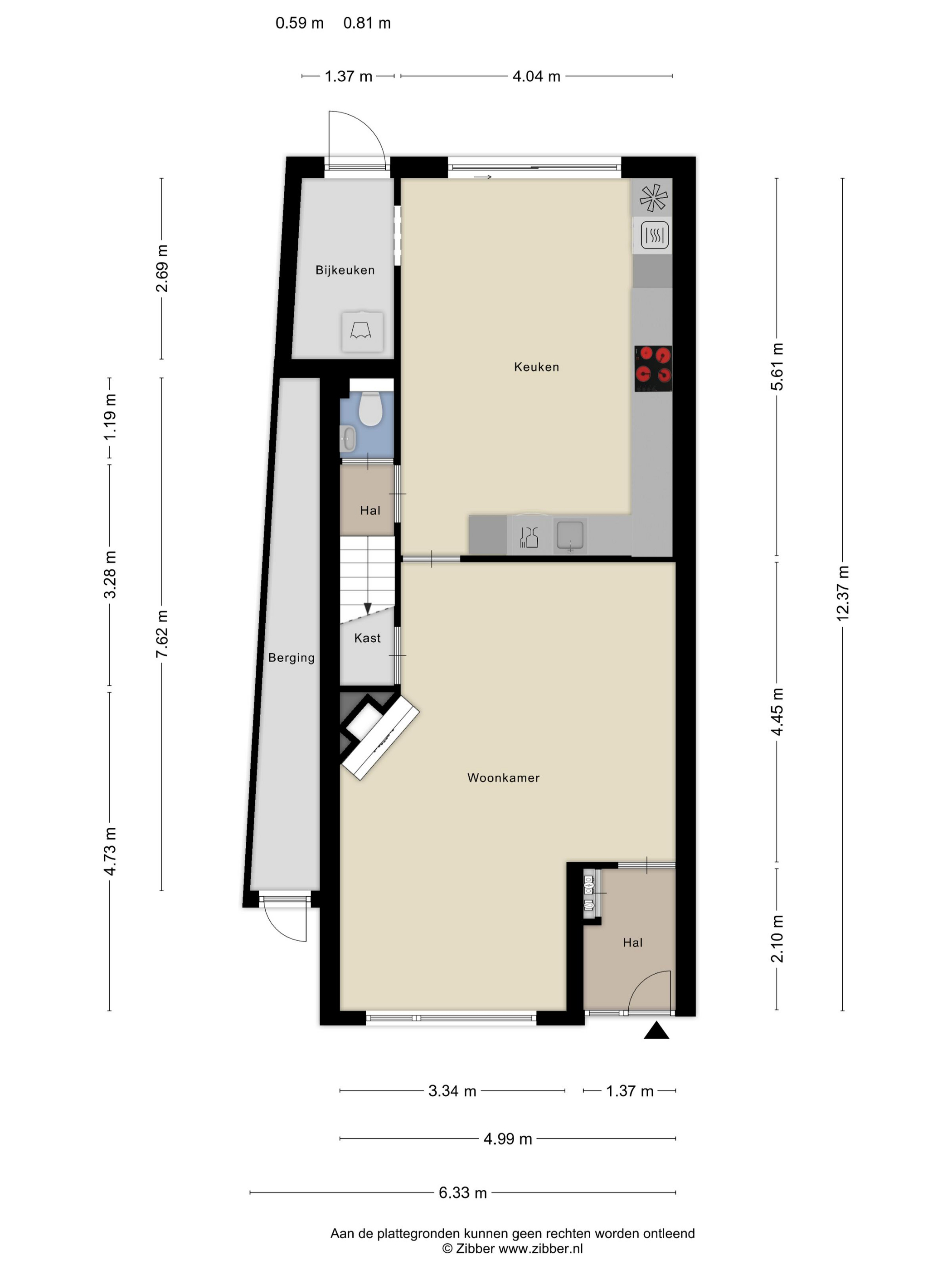 Plattegrond 1 van Gerard Terborchstraat 17A