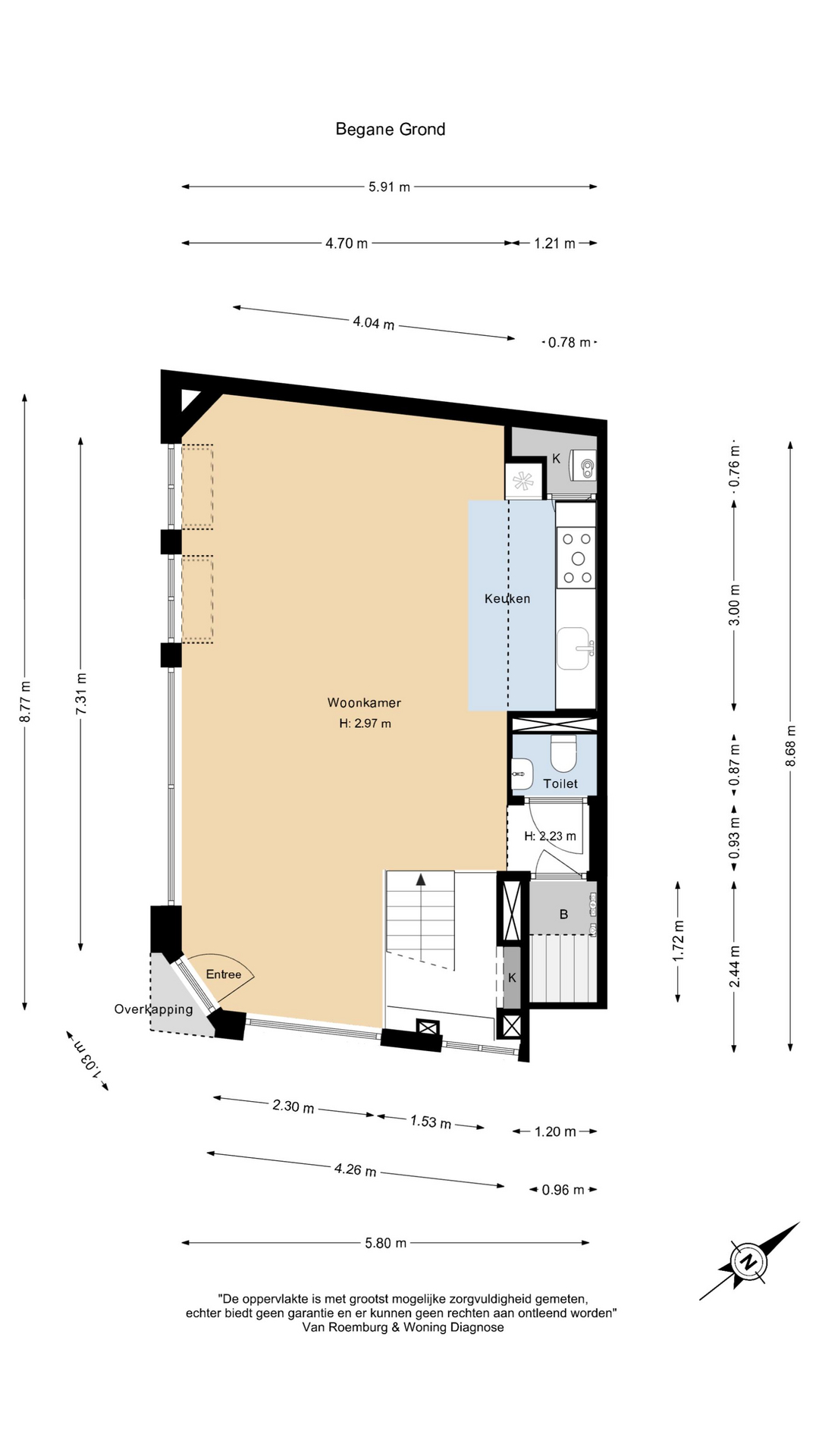 Plattegrond 1 van Oudeschans 22A